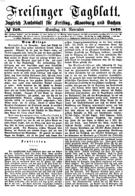 Freisinger Tagblatt (Freisinger Wochenblatt) Samstag 19. November 1870