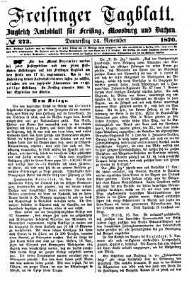 Freisinger Tagblatt (Freisinger Wochenblatt) Donnerstag 24. November 1870