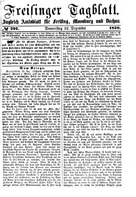 Freisinger Tagblatt (Freisinger Wochenblatt) Donnerstag 22. Dezember 1870