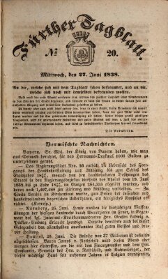 Fürther Tagblatt Mittwoch 27. Juni 1838