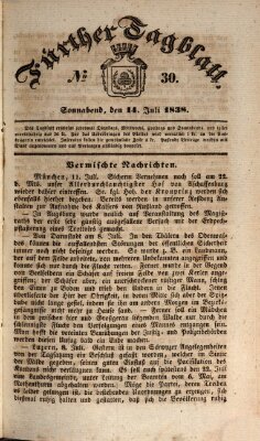 Fürther Tagblatt Samstag 14. Juli 1838