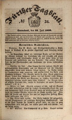 Fürther Tagblatt Samstag 21. Juli 1838