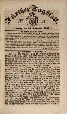 Fürther Tagblatt Dienstag 18. September 1838