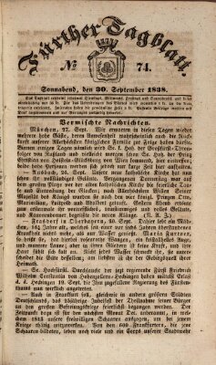 Fürther Tagblatt Sonntag 30. September 1838