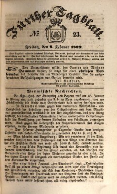 Fürther Tagblatt Freitag 8. Februar 1839