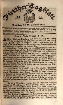 Fürther Tagblatt Dienstag 12. Februar 1839