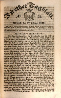 Fürther Tagblatt Mittwoch 27. Februar 1839