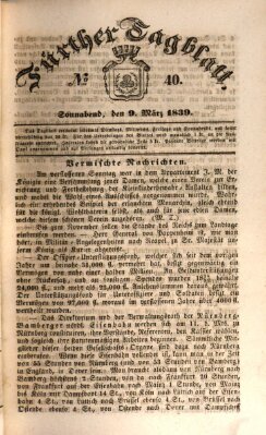Fürther Tagblatt Samstag 9. März 1839