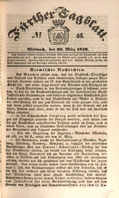 Fürther Tagblatt Mittwoch 20. März 1839