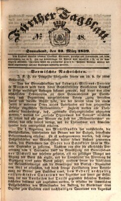 Fürther Tagblatt Samstag 23. März 1839