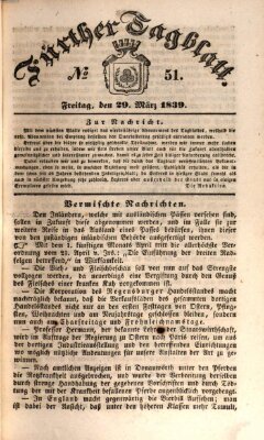 Fürther Tagblatt Freitag 29. März 1839