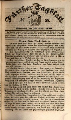 Fürther Tagblatt Mittwoch 10. April 1839