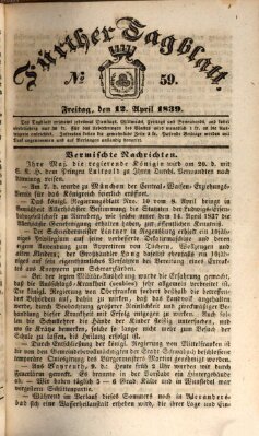 Fürther Tagblatt Freitag 12. April 1839