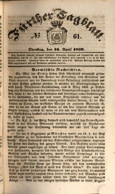 Fürther Tagblatt Dienstag 16. April 1839