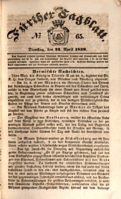 Fürther Tagblatt Dienstag 23. April 1839