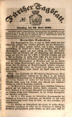 Fürther Tagblatt Dienstag 30. April 1839