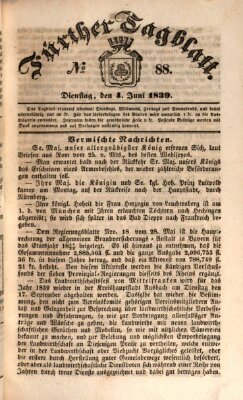 Fürther Tagblatt Dienstag 4. Juni 1839