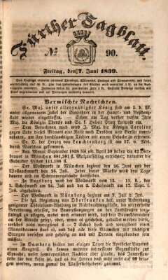 Fürther Tagblatt Freitag 7. Juni 1839