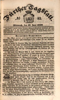 Fürther Tagblatt Mittwoch 12. Juni 1839