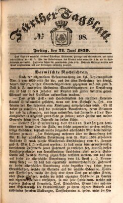 Fürther Tagblatt Freitag 21. Juni 1839