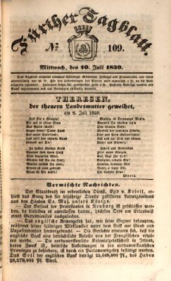 Fürther Tagblatt Mittwoch 10. Juli 1839