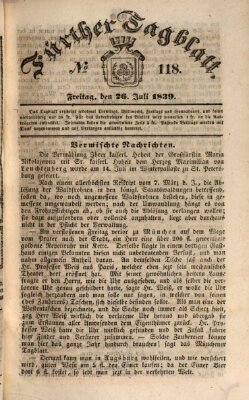 Fürther Tagblatt Freitag 26. Juli 1839