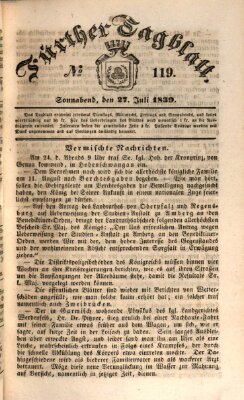 Fürther Tagblatt Samstag 27. Juli 1839