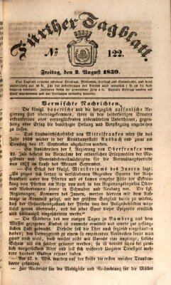 Fürther Tagblatt Freitag 2. August 1839