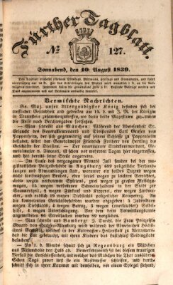 Fürther Tagblatt Samstag 10. August 1839