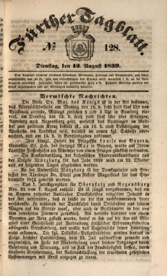 Fürther Tagblatt Dienstag 13. August 1839