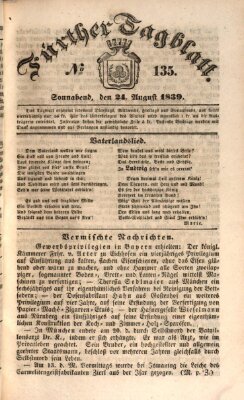 Fürther Tagblatt Samstag 24. August 1839