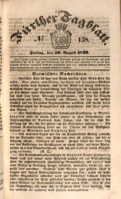 Fürther Tagblatt Donnerstag 29. August 1839