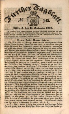 Fürther Tagblatt Mittwoch 11. September 1839