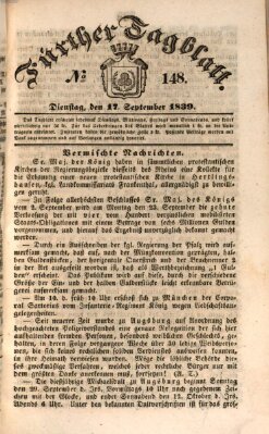 Fürther Tagblatt Dienstag 17. September 1839