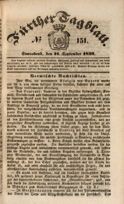 Fürther Tagblatt Samstag 21. September 1839