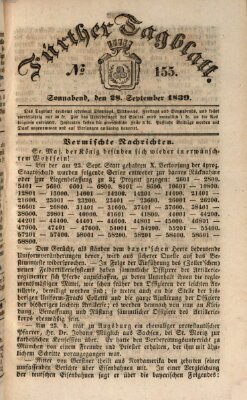 Fürther Tagblatt Samstag 28. September 1839