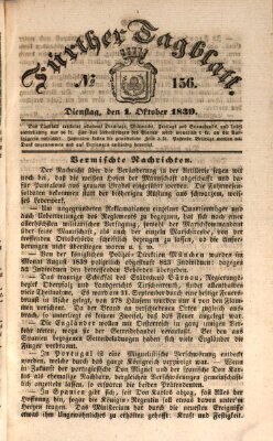 Fürther Tagblatt Dienstag 1. Oktober 1839