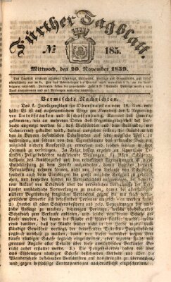 Fürther Tagblatt Mittwoch 20. November 1839