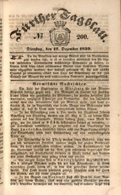 Fürther Tagblatt Dienstag 17. Dezember 1839