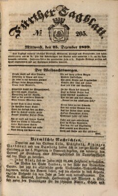 Fürther Tagblatt Mittwoch 25. Dezember 1839