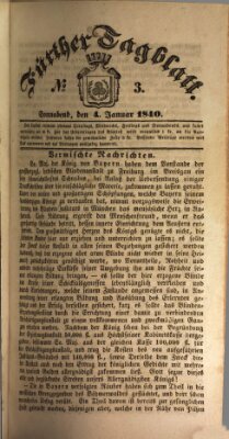 Fürther Tagblatt Samstag 4. Januar 1840