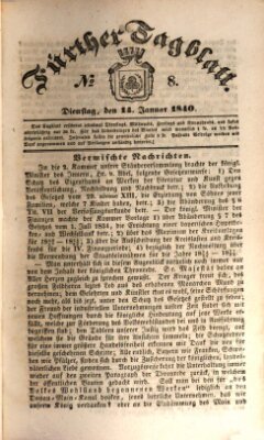 Fürther Tagblatt Dienstag 14. Januar 1840