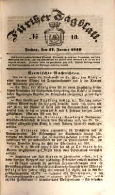 Fürther Tagblatt Freitag 17. Januar 1840