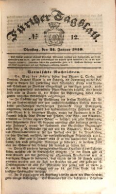 Fürther Tagblatt Dienstag 21. Januar 1840