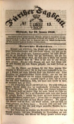 Fürther Tagblatt Mittwoch 22. Januar 1840