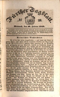 Fürther Tagblatt Mittwoch 19. Februar 1840