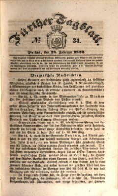 Fürther Tagblatt Freitag 28. Februar 1840