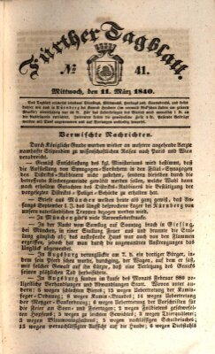 Fürther Tagblatt Mittwoch 11. März 1840