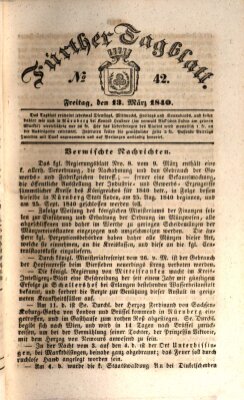 Fürther Tagblatt Freitag 13. März 1840