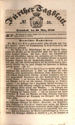 Fürther Tagblatt Samstag 28. März 1840